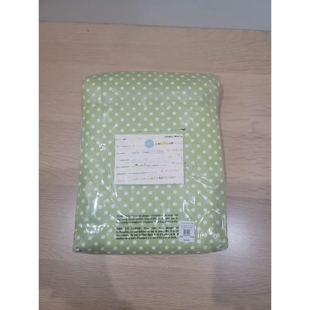 Pottery Barn Kids Green Polka Dot Belt Loop Blackout‎ Panel pan de rideau 84x44